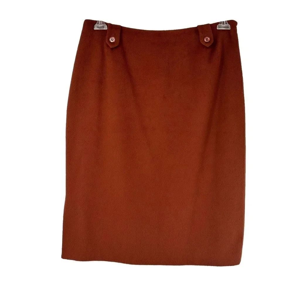Tocca Skirt 100% Angora Pencil Skinny Womens Size 12 Burnt Sienna Brown Red